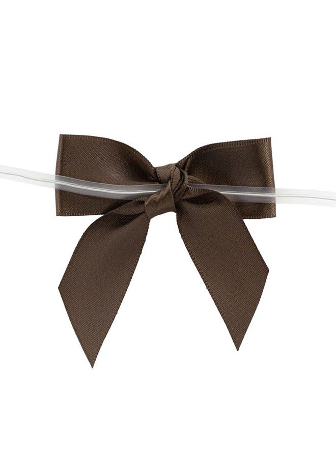 GiftWrap Etc. Brown Satin Pre-Tied Decorative Bows - 3" Wide, Set of 10, Christmas, Wedding Favors, Fall Decor, Birthday, Thanksgiving Gift Ribbons, Autumn, Gift Bows - Image 2